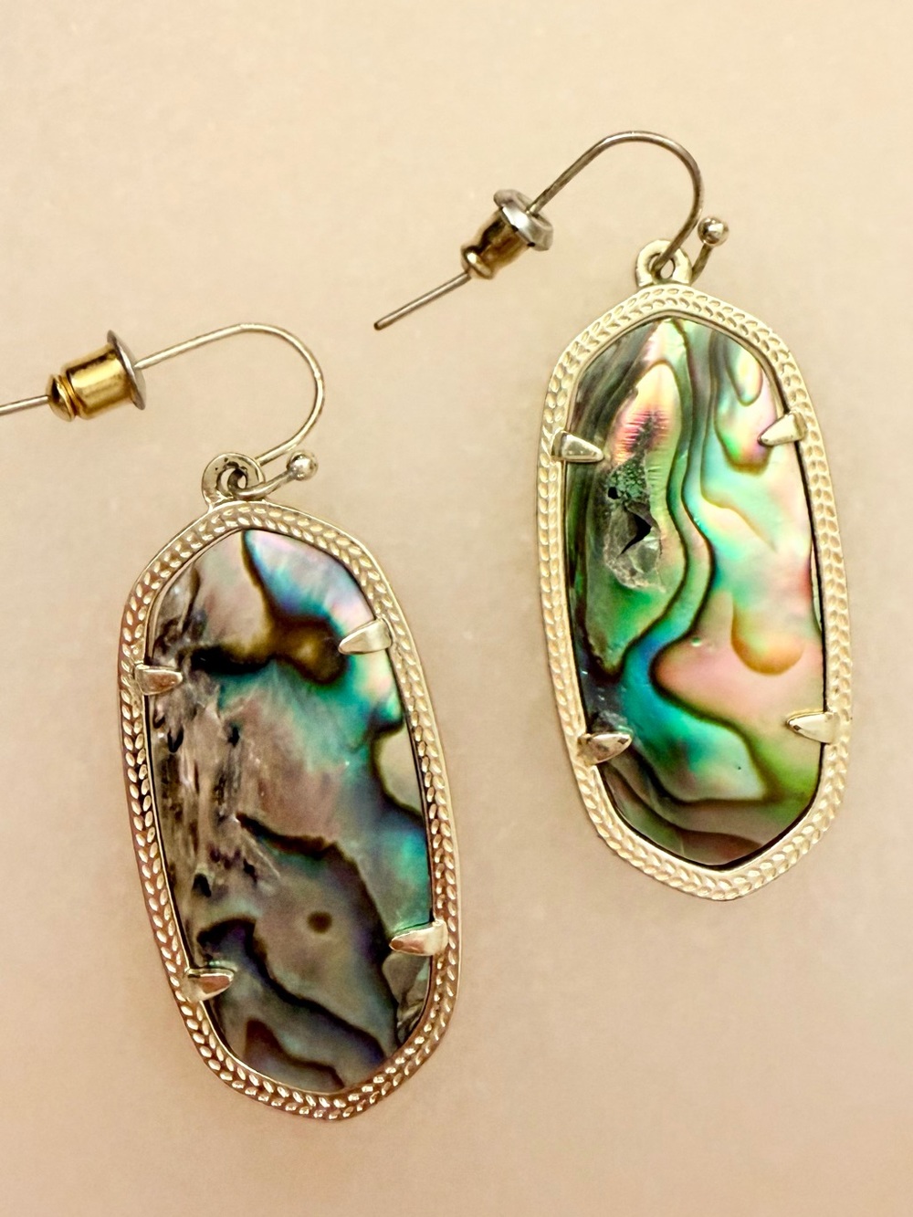 Kendra Scott Danielle Abalone Shell Gold Drop Statement Earrings